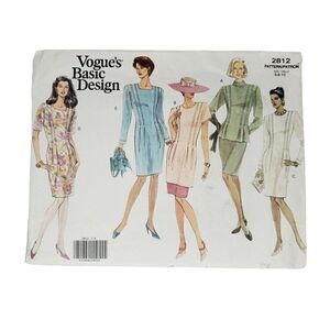 Vintage 90s Vogue Basic Gathered Pleated Sheath Dress Pattern 2812 6 8 10 Uncut